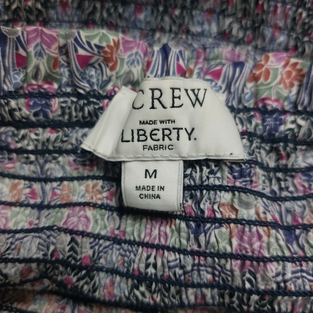 J. Crew Floral Puff Sleeve Blouse